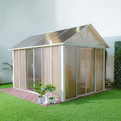 Alfa House Gazebo - White/Brown - With 2-Year Warranty