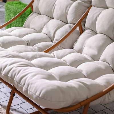 Zoya 4-Seater Sofa Set - Orange/Cream - With 1-Year Warranty