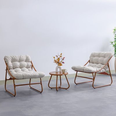 Zoya 1 + 2-seater Balcony Set - Orange/Cream - With 1-Year Warranty