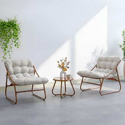 Zoya 1 + 2-seater Balcony Set - Orange/Cream - With 1-Year Warranty
