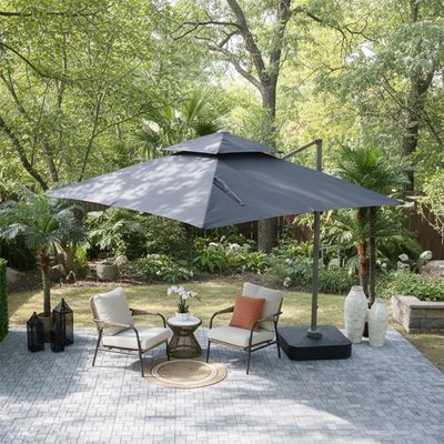 Alina Umbrella With Base - Grey