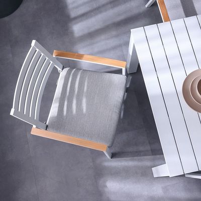 Alba 1 + 6-Seater Dining Set - White/Light Grey - With 1-Year Warranty