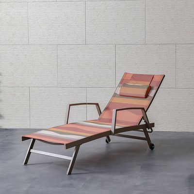 Mabel Sun Lounger - Pink/Taupe - With 6-Month Warranty