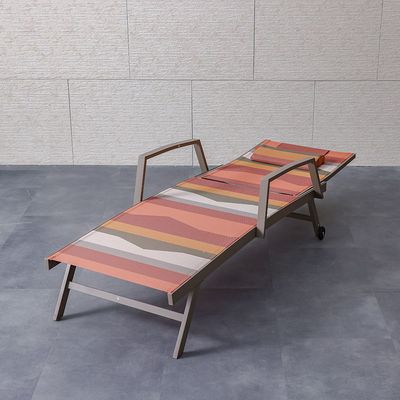 Mabel Sun Lounger - Pink/Taupe - With 6-Month Warranty