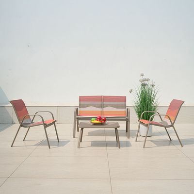 Mabel 4-Seater Sofa Set with Coffee Table - Taupe/Pink - With 6-month Warranty