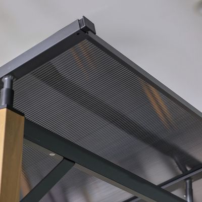 ساره مظلة شوي - رمادي داكن \ خشبي - مع ضمان لمدة سنة