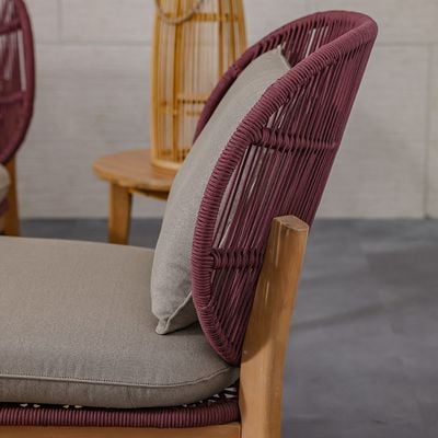 Cherry 4-Seater Sofa Set + 2 Coffee Tables-Cherry/Brown-With 2-Year Warranty