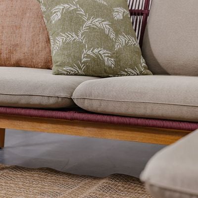 Cherry 4-Seater Sofa Set + 2 Coffee Tables-Cherry/Brown-With 2-Year Warranty