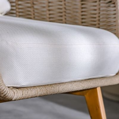 Honey 5-Seater Sofa Set - Beige/Natural Wood - With 2-Year Warranty