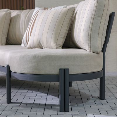 Valencia 9-Seater Sofa Set - Beige/Dark Grey - With 2-Year Warranty