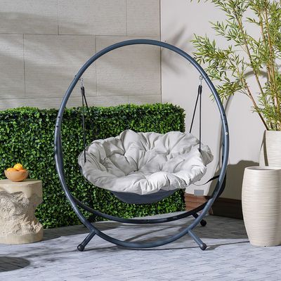 Sofia Swing Chair - Beige/Black - With 1-Year Warranty