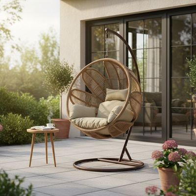 Paris Swing Chair - Brown - With 1-Year Warranty - By Ziantti