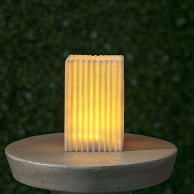 Square Box Decor With Light 10.6X10.6X15.8Cm