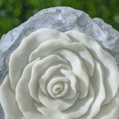 Rose In Stone Decor With Light 35X18.5X24.5Cm
