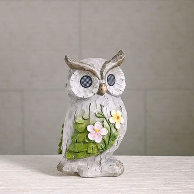 MGO Owl Décor with Solar - 23x22x39.5 cm