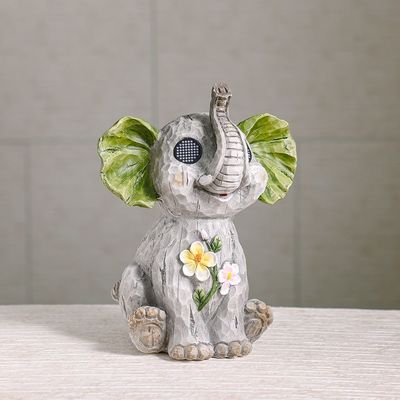 MGO Elephant Décor with Solar - 29x23.5x37 cm