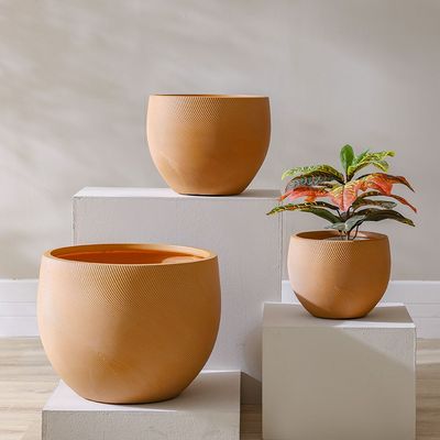 Fibre Clay Pot - Spiral - 50x50x38 cm