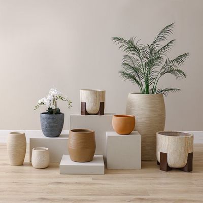 اصيص من ألياف الطين -لون رملي – مقاس 53×53×87 سم