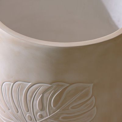 Fibre Clay Pot - Leaf Design - 43.5x43.5x44 cm