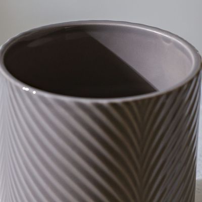 Ceramic Leaf Pot - Grey -13x13x13 cm