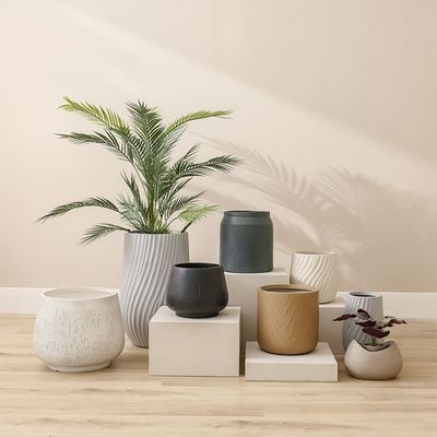 أوعية نباتات فايبر كلاي بتصميم تجريدي - 36×36×36 سم