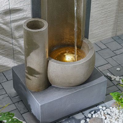 Dual Bowl Fountain 41X35X100 Cm