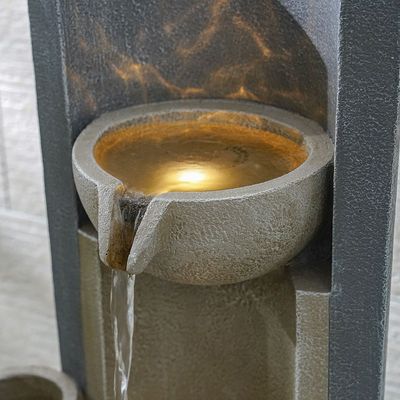 Dual Bowl Fountain 41X35X100 Cm