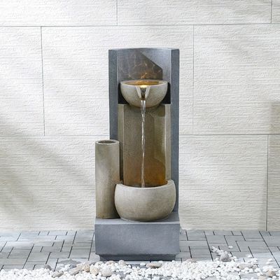 Dual Bowl Fountain 41X35X100 Cm