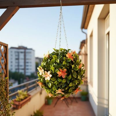 Hanging Ball Gardenia+Daylily - Dia 31 Cm
