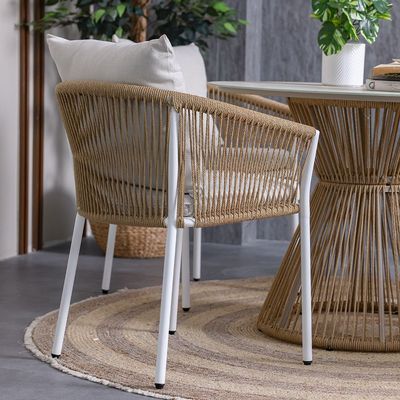 Nuvana 1 + 4-Seater Dining Set - Brown/Beige - With 1-Year Warranty