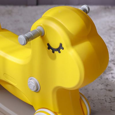 2-in-1 Kids Rocking Horse & Car - Yellow - W31.5 xD73xH48