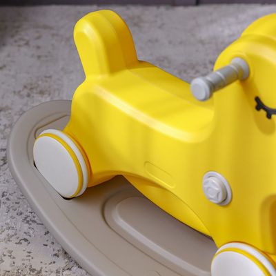 2-in-1 Kids Rocking Horse & Car - Yellow - W31.5 xD73xH48
