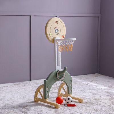 3-IN-1Kids basketball hoop & Football goal & Play Rings