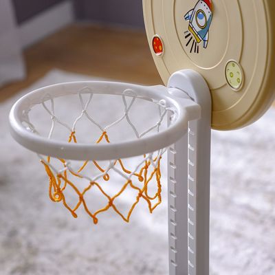3-in-1 Kids Basketball Hoop, Football Goal & Play Rings