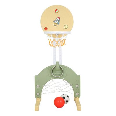 3-IN-1Kids basketball hoop & Football goal & Play Rings
