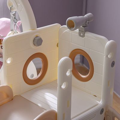 4-in-1 Kids Slide, Swing, Toy Telescope & Storage - Multi-color