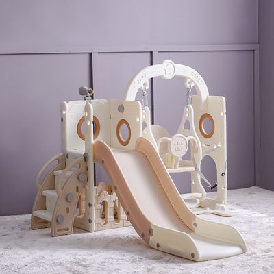 4-IN-1 Kids slide & swing & Toy telescope & storage