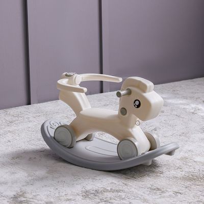 2-IN-1 Kids Rocking Horse
& Car with Grey Base