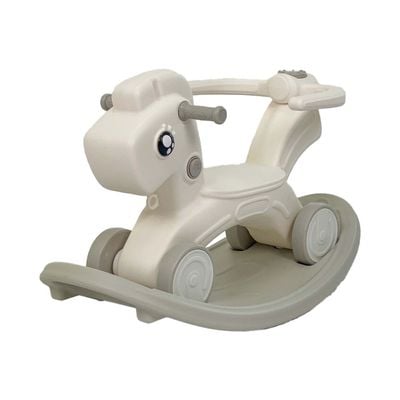 2-IN-1 Kids Rocking Horse
& Car with Grey Base