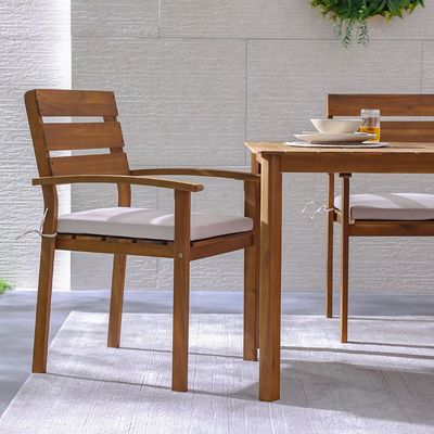 Nura 1 + 4-Seater Wooden Dining Set - Brown - With 1-Year Warranty