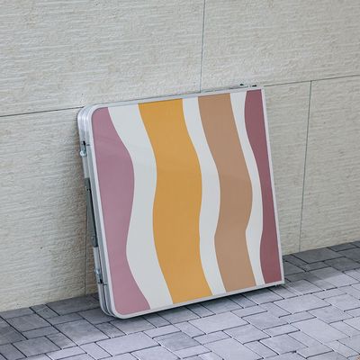 طاولة قابلة للطي بسطح MDF مقاس 120×60×70 سم - موجات الصحراء الهادئة
