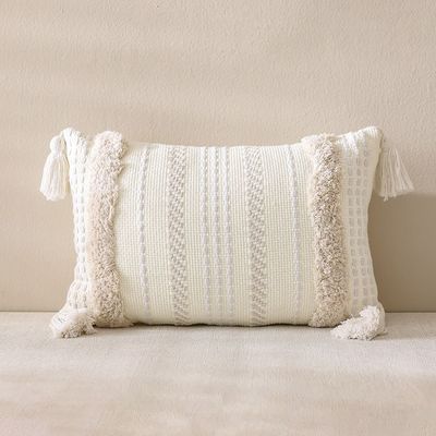 Woven Cushion 30X45Cm - Oatmist Beige