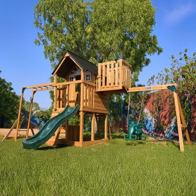 Dynamic Sports Arabian Leopard Wooden Swing Set 