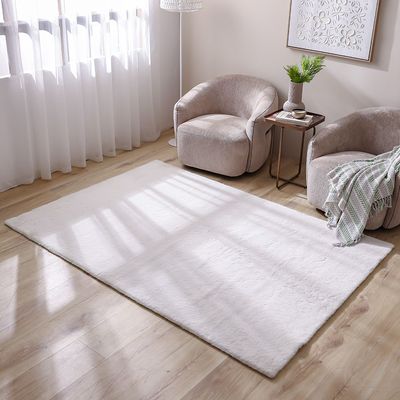 Plush Solid Soft Fur Rugs 160X230   White