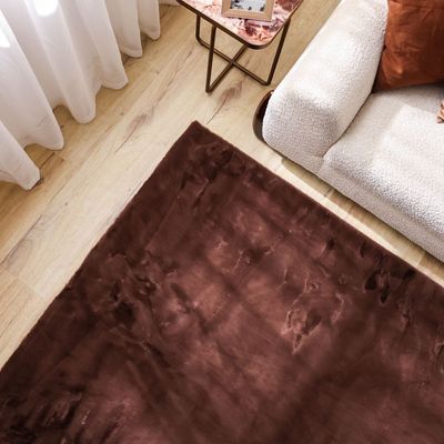 Plush Solid Soft Fur Rugs 80X150 Lt Brown