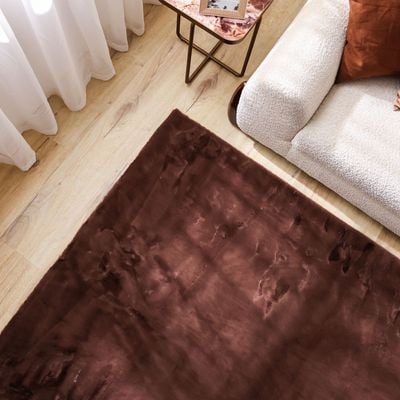 Plush Solid Soft Fur Rugs 160X230 Lt Brown