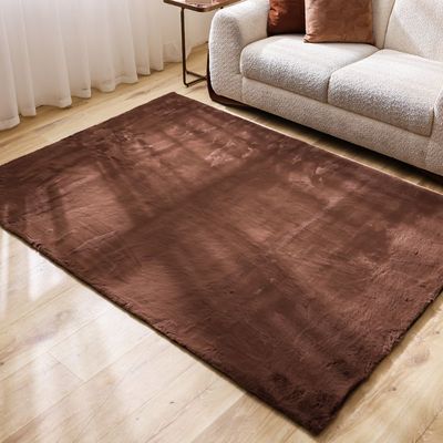 Plush Solid Soft Fur Rugs 160X230 Lt Brown