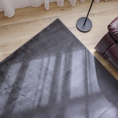 Plush Solid Soft Fur Rugs 160X230 Dark Grey