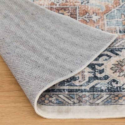 Infinity Polysilk Printed Classic Rugs 80X150 Blue Red