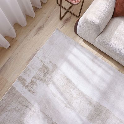 Infinity Polysilk Printed Abstract Rugs 160X230 Beige